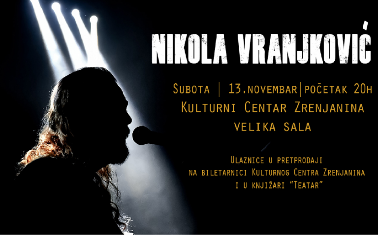Nikola Vranjković nastupa u Zrenjaninu