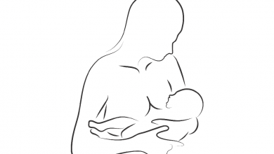 ilustracija majke i deteta za vreme dojenja